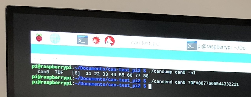 Raspberry Pi PICAN2 Test - Screen Print Right Monitor