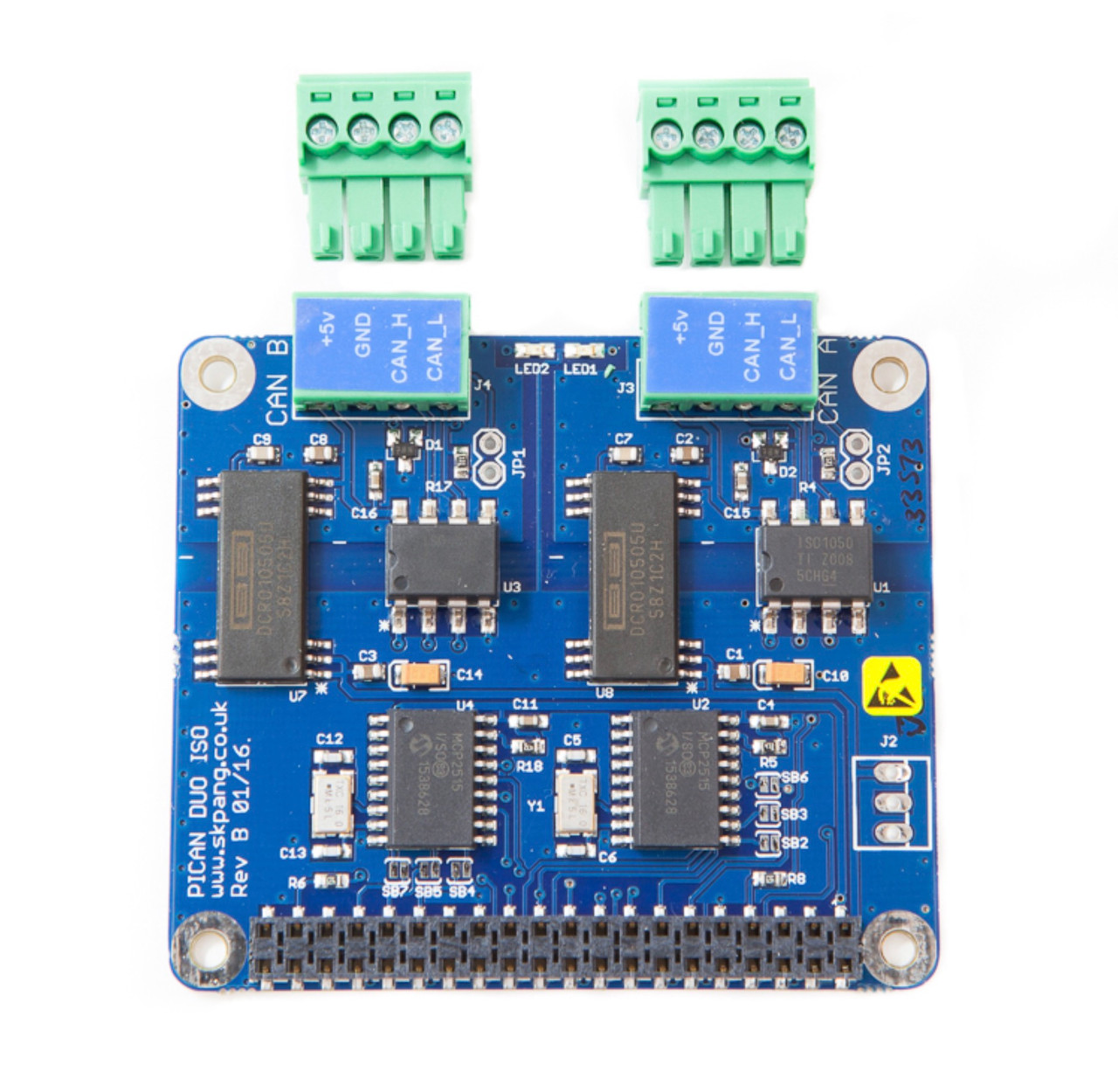 PiCAN2 - Duo CAN-Bus Board for Raspberry Pi 2