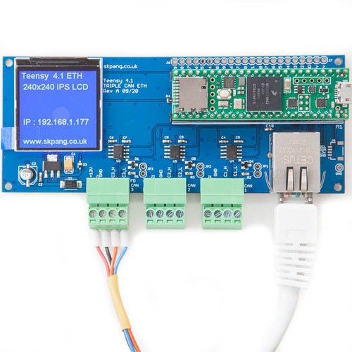 Teensy 4.1 Triple CAN Bus Board with 240x240 LCD and Ethernet