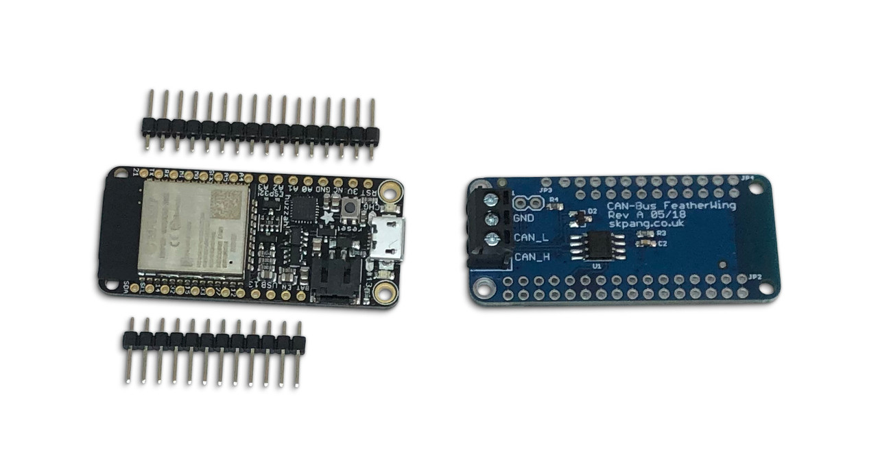 Miniature CAN Bus Feather Module with WiFi, Bluetooth, BLE