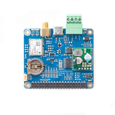 PiCAN FD with GPS/GNSS ublox NEO-M8M for Raspberry Pi with SMPS