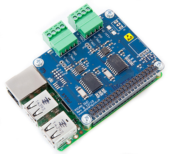 PiCAN2 - Duo CAN-Bus HAT for Raspberry Pi 2/3