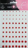 72 Count - Red Pearls - Self Adhesive