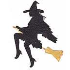 Sexy Witch on Broom - Glitter and Gold!