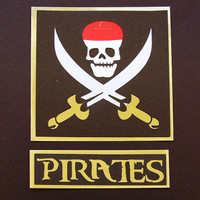 Pirate with Skull and Crossblades with Gold!