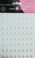 72 Count - White Pearls - Self Adhesive