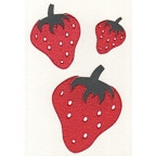 Strawberries - Package of 3 sizes  - FLOCKED!
