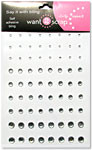 72 Count - Silver/Clear Rhinestones - Self Adhesive