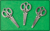 Scissors Charm - Antique Silver
