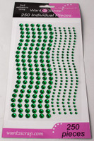 250 Count Rhinestones Dark Green