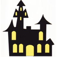 Haunted House - 2 Color - 4 1/2" x 3 1/2"