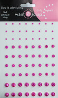72 Count - Hot Pink Pearls - Self Adhesive