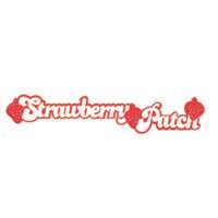Strawberry Patch Title Strip with Flocked Strawberries!