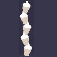 Ice Cream Cones Vertical Title Strip - Laser Cut and Etched!