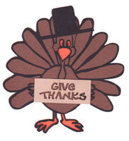 Thanksgiving Turkey with Give Thanks sign - CUTE!