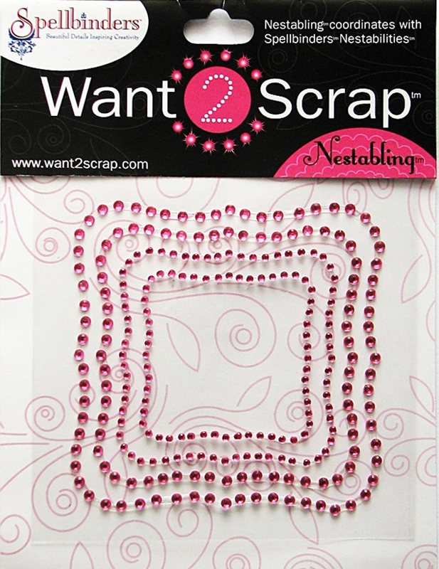 Nestabling Labels One Hot Pink Rhinestones