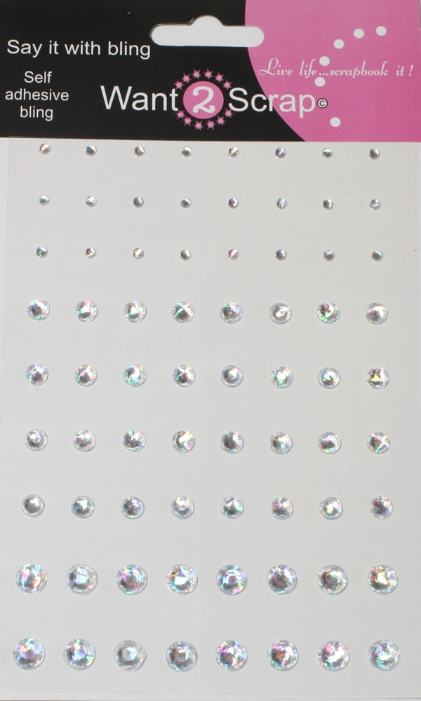 72 Count Iridescent Rhinestones Self Adhesive Want2Scrap