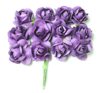 Mulberry Paper Flowers (12 Flowers) - 5/8"  Purple