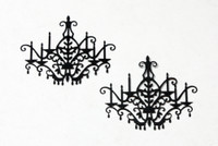 Chandelier Silhouette - Card Sized (2-Pack)