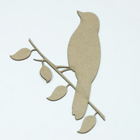 Bird on a Branch - Chipboard Embellishment