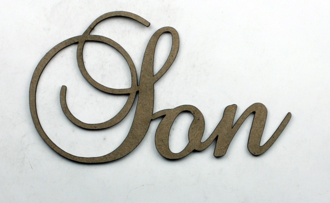 SON Fancy Chipboard Word Want2Scrap