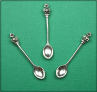 Spoon with Crown Charm - Antique Silver