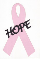 Hope Breast Cancer Awareness Ribbon - Laser Die Cut