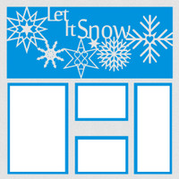 Let it Snow with White Glitter Paper - 12x12 Overlay
