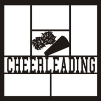 Cheerleading with Megaphone and PomPoms - 12x12 Overlay