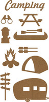 Camping Chipboard Embellishment Pack