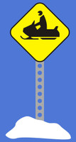 Snowmobile Crossing Sign - Die Cut