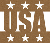 USA with Stars Chipboard Quote