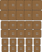 Buttons - Square (30 Pack) - Chipboard Embellishment