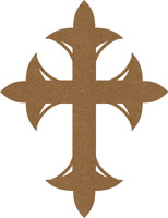 Cross with Fleur de Lis - Chipboard Embellishment
