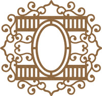 Frame Elegant Swirls with Ovals - Chipboard Embellishment