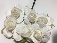 White 1" Paper Flower  8009E
