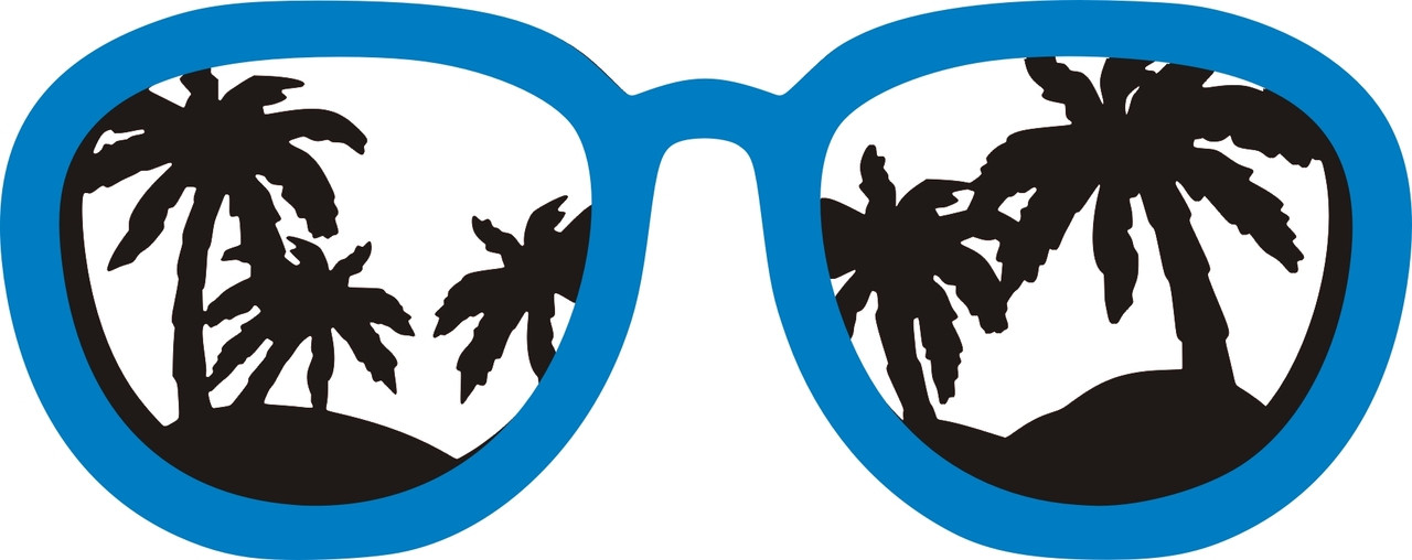 Sunglasses & Palm Trees Laser Die Cut Want2Scrap