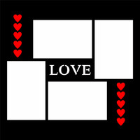 LOVE & HEARTS - 12 X 12 SCRAPBOOK OVERLAY