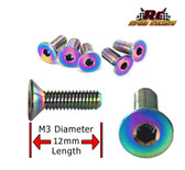10 Pack (M3x12mm) Grade 5 Titanium Flat-Head Screws