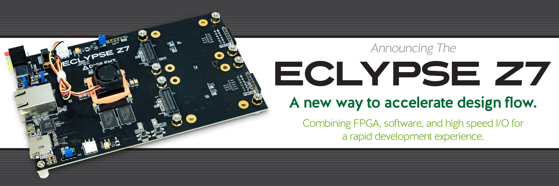 Banner announcing the release of the new Eclypse Z7 board, available now!