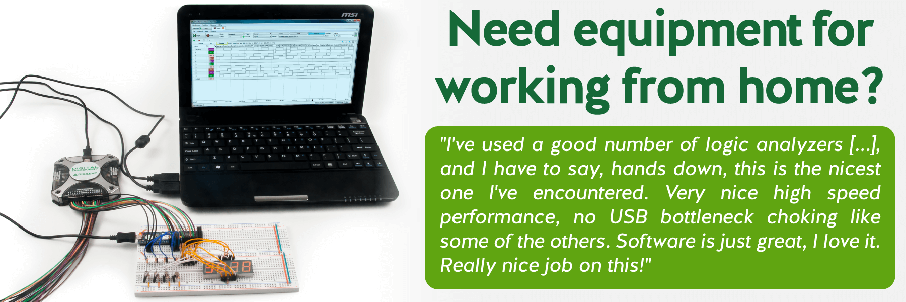 Banner advertising using the Digital Discovery working and learning from home. 