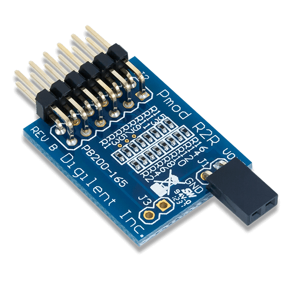 Pmod R2R │ 電阻梯形數位類比轉換模組 │ GPIO