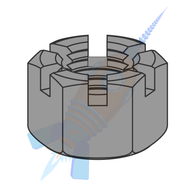 1-1/2-6 Slotted Heavy Hex Nut Plain