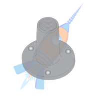 1/4-20 x 5/16 Weld Nut with Projections .750 Round Base Steel Plain