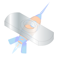 1/4-20 THIN Spot Weld Center Hole Tab Weld Nut Plain