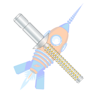 1/4 x .080-.375 Protruding Hd Struct Rivet Alum Sleeve Clear Chromate