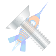 10-24 x 1/4 Square Drive Flat Head Undercut Machine Screw Fully Threaded Zinc