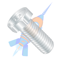 10-24 x 1/2 Phillips Indented Hex Head Machine Screw Fully Threaded Zinc