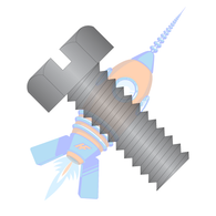 1/4-20 x 1 Slotted Indented Hex Head Machine Screw Fully Threaded Black Oxide