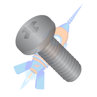 0-80 x 3/16 MS51958-B Phil Pan Machine Screw Fine Full Thread 300 Series S/S DFAR Black Ox
